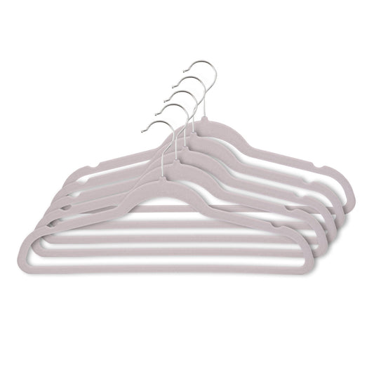 Umeraș antialunecare acoperit cu catifea ivoir, bară pentru pantaloni - ideal pentru rochii, fuste, pantaloni, bluze și tricouri - HUMERO