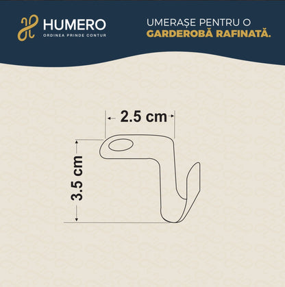 Conector tip cârlig din plastic alb pentru umerașe - ideal pentru organizarea articolelor speciale - HUMERO