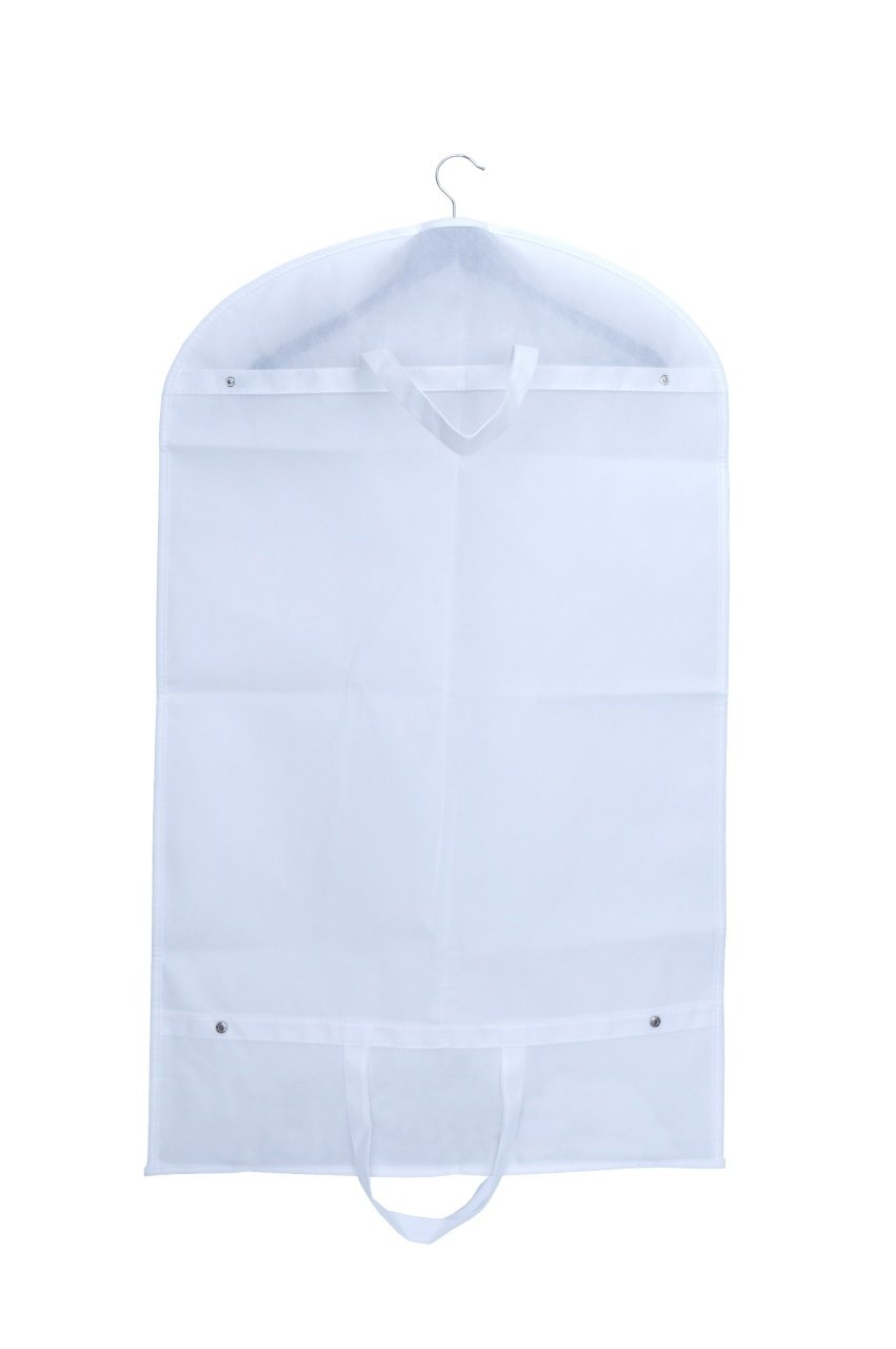 Husa pentru costum, cu maner, din material netesut, Polipropilenă, 60 x 100 cm, Alb, UUHH02 - HUMERO