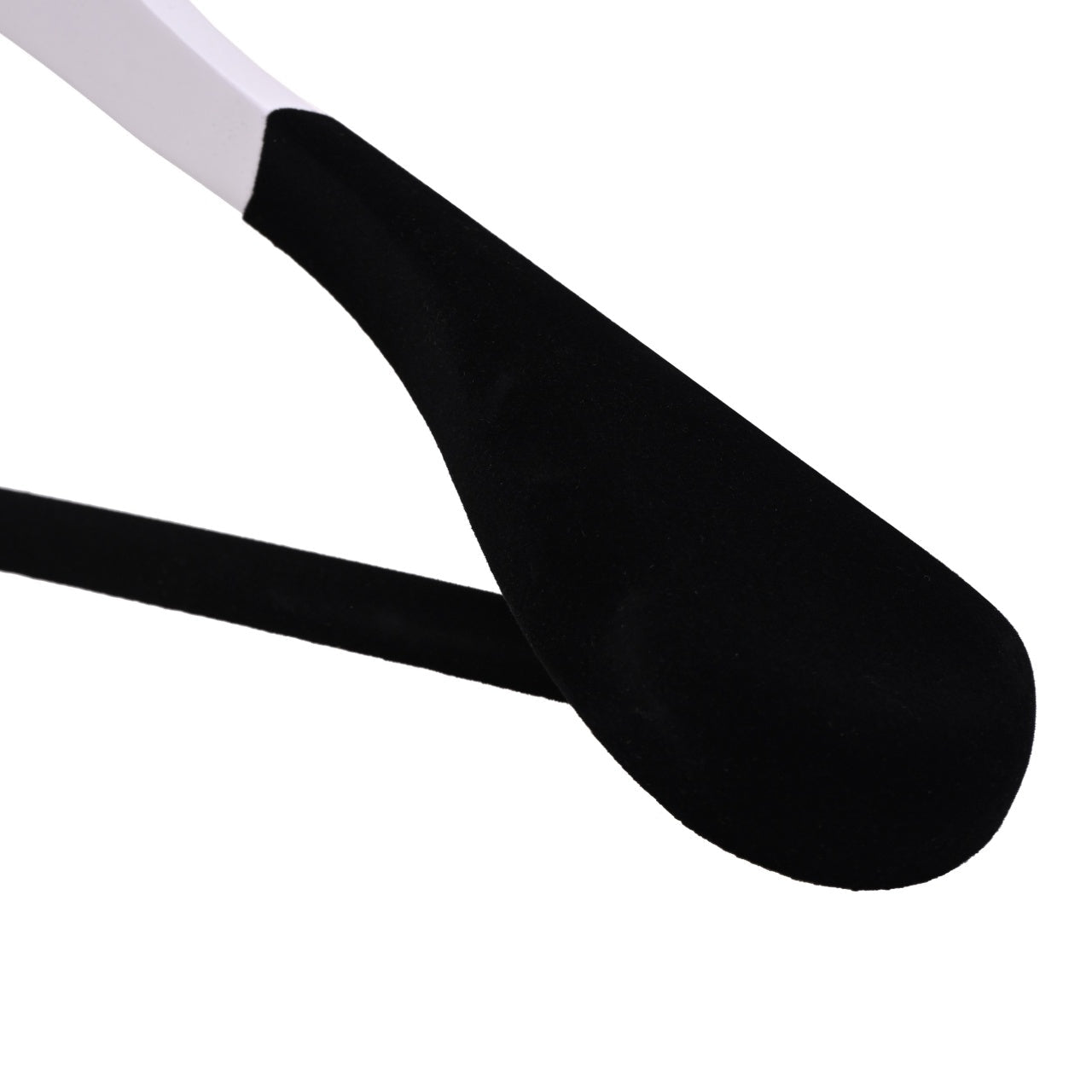 Umeraș cu umeri lați și design modern, antialunecare din lemn alb cu cârlig metalic și bară pentru pantaloni - ideal pentru costume, sacouri, cămăși, bluze, jachete, paltoane, tricouri și pantaloni - HUMERO