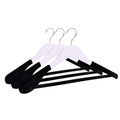 Umeraș cu umeri lați și design modern, antialunecare din lemn alb cu cârlig metalic și bară pentru pantaloni - ideal pentru costume, sacouri, cămăși, bluze, jachete, paltoane, tricouri și pantaloni - HUMERO