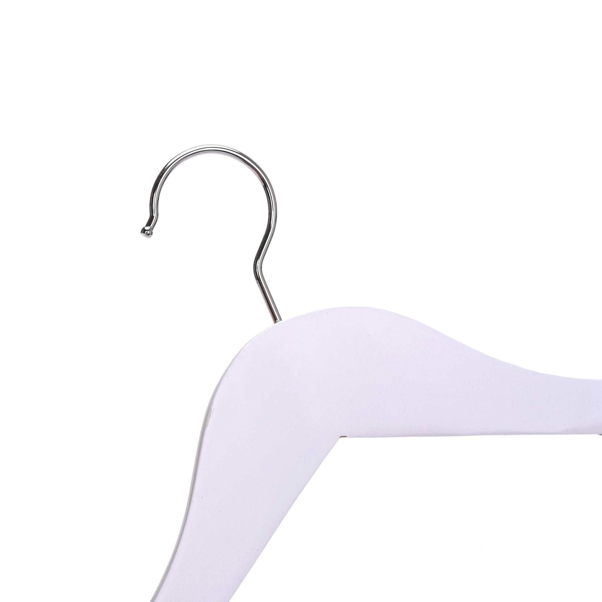 Umeraș cu umeri lați și design modern, antialunecare din lemn alb cu cârlig metalic și bară pentru pantaloni - ideal pentru costume, sacouri, cămăși, bluze, jachete, paltoane, tricouri și pantaloni - HUMERO