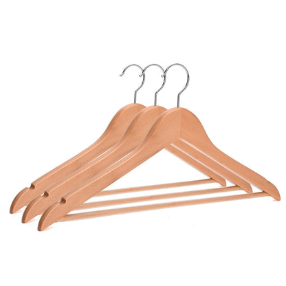 Umeraș de lux, din lemn natur cu cârlig rotativ - ideal pentru costume, sacouri, cămăși, bluze, jachete, paltoane, tricouri și pantaloni - HUMERO