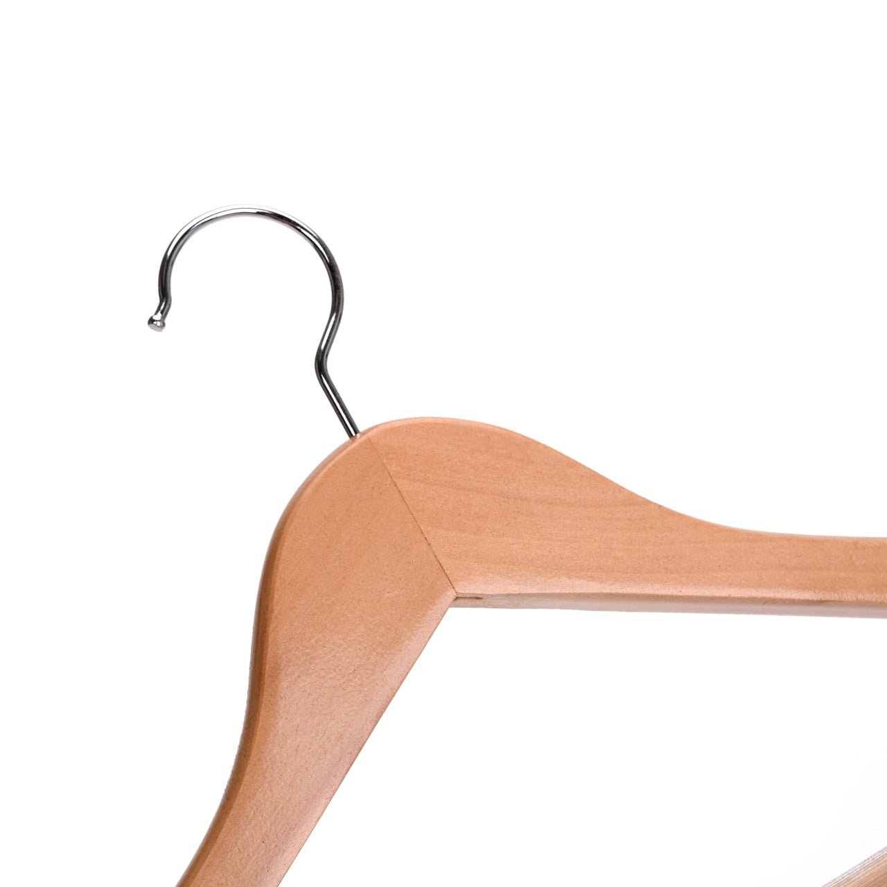 Umeraș de lux, din lemn natur cu cârlig rotativ - ideal pentru costume, sacouri, cămăși, bluze, jachete, paltoane, tricouri și pantaloni - HUMERO