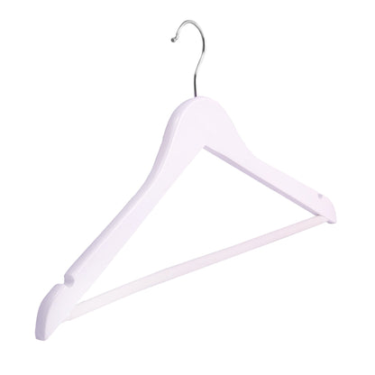 Umeraș din lemn de arțar alb cu bară pentru pantaloni - ideal pentru cămăși, bluze, pantaloni, tricouri și rochii - HUMERO