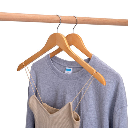 Umeraș din lemn de arțar natur simplu - ideal pentru cămăși, bluze, tricouri și rochii - HUMERO