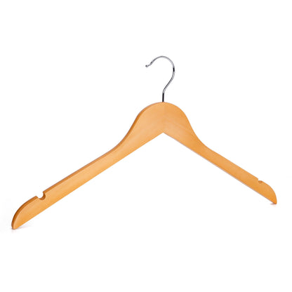 Umeraș din lemn de arțar natur simplu - ideal pentru cămăși, bluze, tricouri și rochii - HUMERO