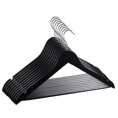 Umeraș din lemn de arțar negru cu bară pentru pantaloni - ideal pentru cămăși, bluze, pantaloni, tricouri și rochii - HUMERO