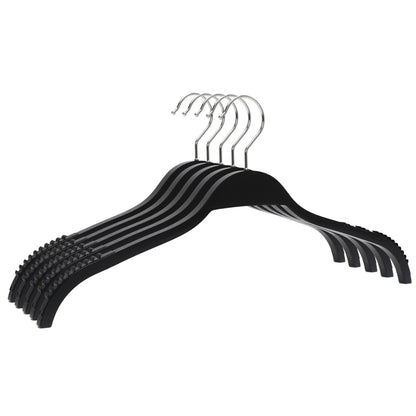 Umeraș din lemn negru cu margini din cauciuc anti - alunecare - ideal pentru cămăși, bluze, tricouri și rochii - HUMERO