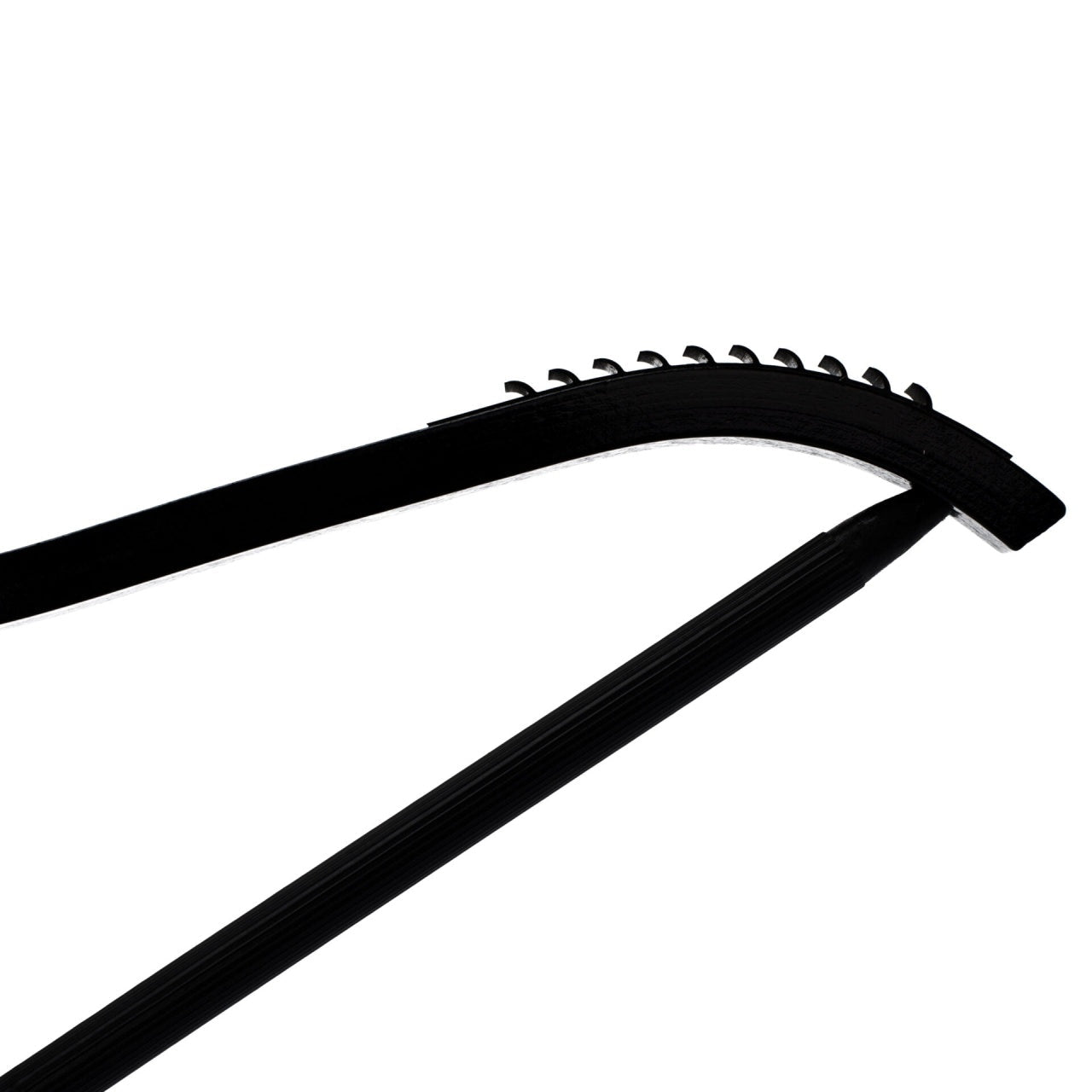 Umeraș din lemn negru cu margini din cauciuc anti - alunecare și bară pentru pantaloni - ideal pentru cămăși, bluze, pantaloni, tricouri și rochii - HUMERO