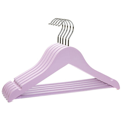 Umeraș pentru copii din lemn de arțar roz cu bară pentru pantaloni - ideal pentru tricouri, bluze și pantaloni - HUMERO