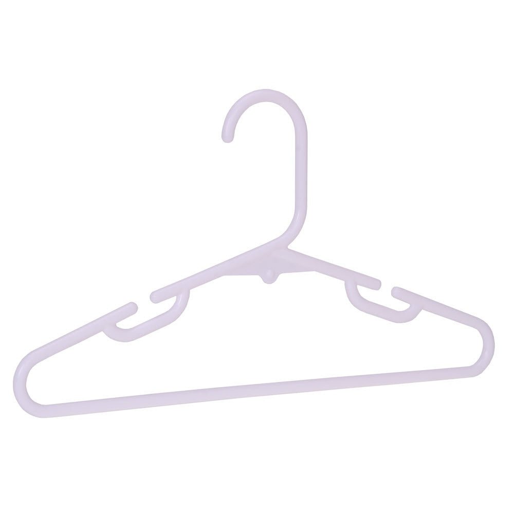 Umeraș pentru copii din plastic alb cu design ergonomic cu bară pentru pantaloni - ideal pentru pantaloni, rochii, fuste, cămăși, bluze și tricouri - HUMERO