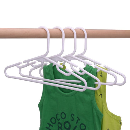 Umeraș pentru copii din plastic alb cu design ergonomic cu bară pentru pantaloni - ideal pentru pantaloni, rochii, fuste, cămăși, bluze și tricouri - HUMERO