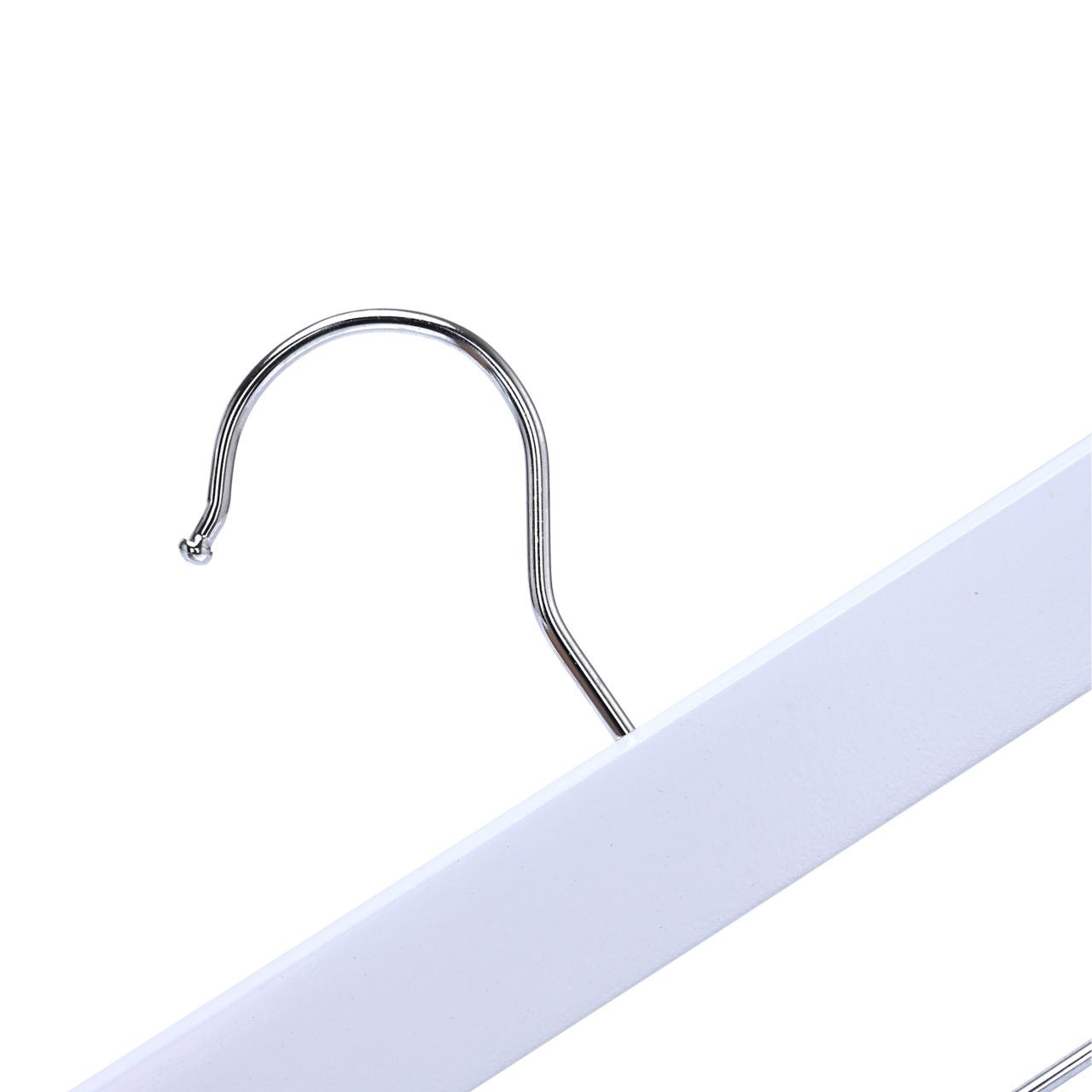 Umeraș pentru pantaloni din lemn alb cu clipsuri metalice - ideal pentru pantaloni și fuste - HUMERO