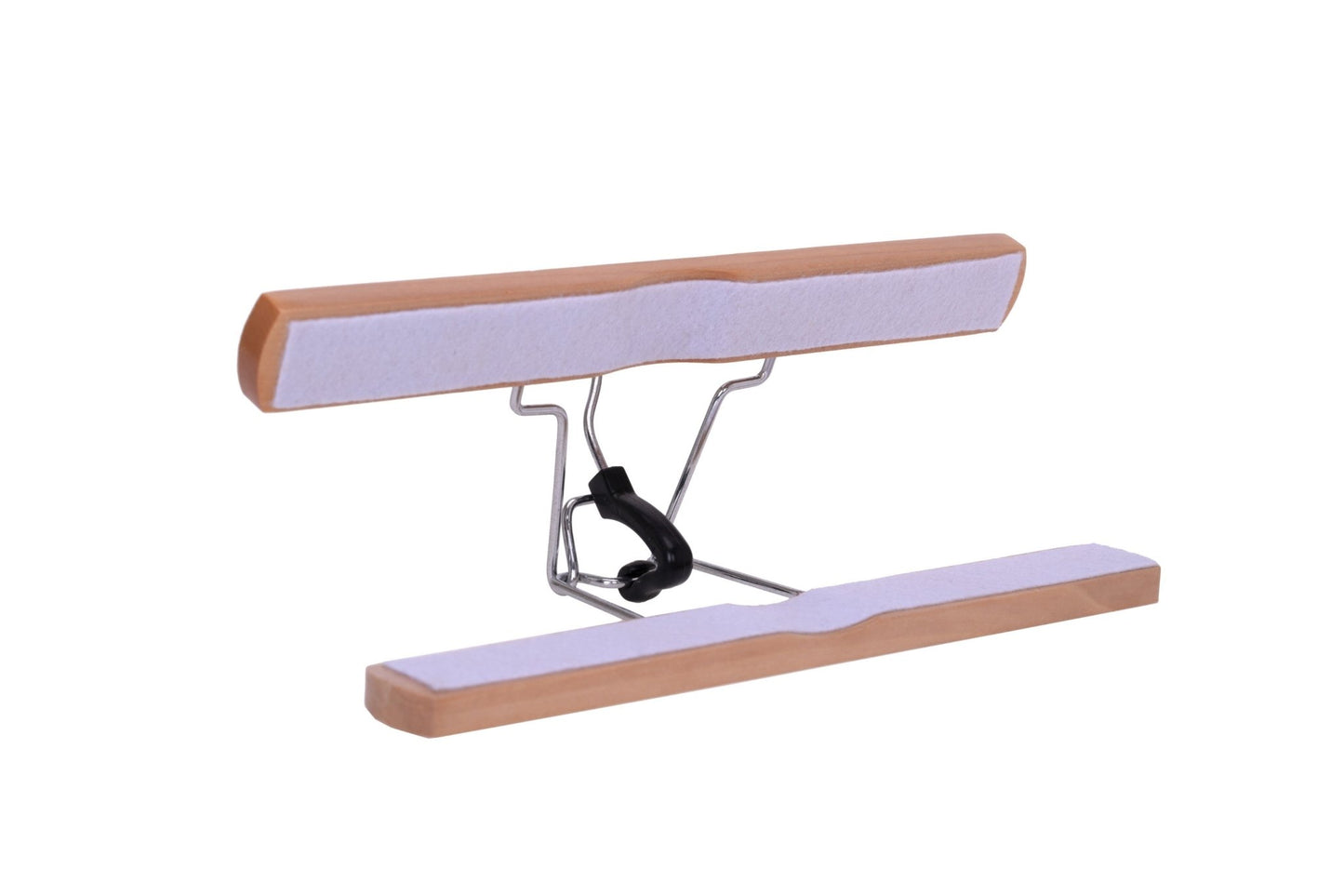 Umeraș pentru pantaloni FlikFlak din lemn natur cu elemente metalice - ideal pentru pantaloni și fuste - HUMERO