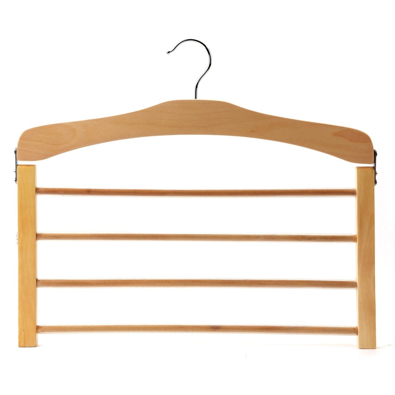 Umeraș pliabil multifuncțional din lemn natur - ideal pentru pantaloni și fuste - HUMERO