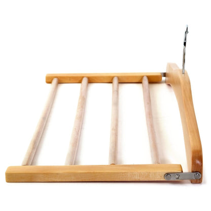 Umeraș pliabil multifuncțional din lemn natur - ideal pentru pantaloni și fuste - HUMERO